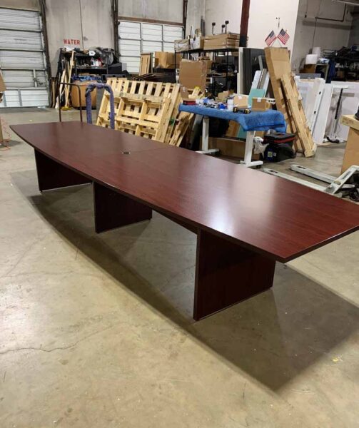 12’ x 4’ Boat Shape Conference Table